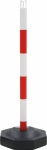 Poteau de signalisation rouge et blanc 850mm avec base plastique