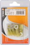 Cosse à oeil isolée thermorétractable jaune M6 - lot de 10 pcs