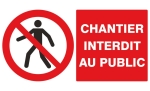 Panneau chantier interdit au public rigide 330x200mm