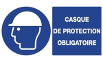 Panneau casque de protection obligatoire rigide 320x200mm