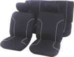 Housse de siège noire de voiture - 6 pcs