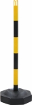 Poteau de signalisation jaune et noir 850mm avec base plastique