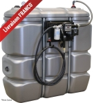 Cuve de stockage gasoil PEHD 1500L double paroi avec station à gasoil 230V 56 l/min et pistolet automatique/compteur/filtre