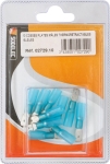 Cosse plate mâle isolée thermorétractable bleue 6,3x0,8mm - lot de 10 pcs