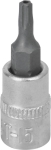 Douille tournevis 1/4" avec embout 37mm Torx® alésé TT15