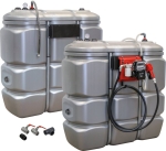 Kit de 2 cuves de stockage gasoil PEHD 1500L double paroi