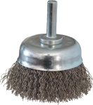 Brosse coupe sur tige 6mm fil acier inox ondulé 50mm