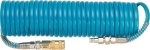 Rallonge tuyau air spirale polyurethane filetage 1/4" avec raccord type 1 7,62m 10 bars diam 6,35mm