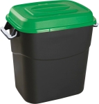 Poubelle 75L noire avec couvercle vert