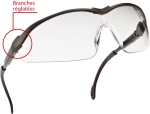 Lunettes de protection incolore avec branches réglables