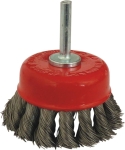 Brosse conique sur tige 6mm fil acier torsadé 70mm