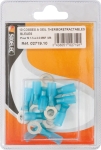 Cosse à oeil isolée thermorétractable bleue M6 - lot de 10 pcs