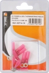 Cosse à oeil isolée thermorétractable rouge M4 - lot de 10 pcs