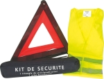 Kit de sécurité gilet jaune/triangle - trousse zippé