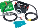 Pompe à gasoil 12V 50 l/min avec tuyau d'aspiration et refoulement - kit en box PVC