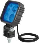 Phare de travail carré LED 10/30V 8W 1000 lumens/bleu/boîtier carbone