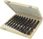 Foret taillé meulé de 14,5 à 23mm cône morse N°2 - coffret bois de 10 pcs