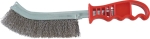 Brosse métallique convexe fil acier inox 250mm avec manche PVC