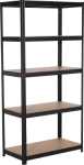 Etagère métallique noire à emboîter 5 tablettes bois 1800x900x450mm max 1,25T