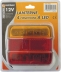 Feu arrière carré LED 12V 4 fonctions cabochon orange/rouge - blister