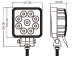 Phare de travail carré LED 10/30V 27W 1800 lumens faisceau large