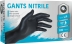 Gants jetables ambidextres nitrile 240mm noir T9 - Boîte de 100 pcs