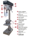 Perceuse sur colonne 400V 1840W 1,80mm CM3 250kg avec étau réversible