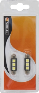 Lampe navette LED 12V 2W SV8,5 - blister de 2 pcs