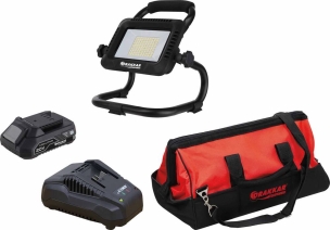 Projecteur LED 35W 5000 lumens 20V avec 1 batterie 2Ah Li-ion - chargeur - sac de transport