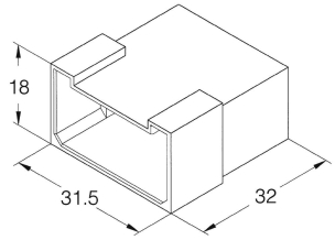 Boîtier unipolaire mâle nu 6,35mm - 6 voies - 18x31,5x32mm - lot de 100 pcs