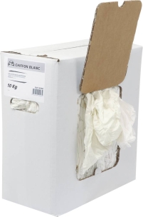 Chiffon blanc textile polycoton - lot de 8 cartons distributeurs de 10Kg