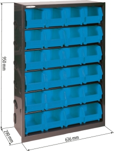 Armoire métallique avec 24 boîtes à bec 950x636x290mm