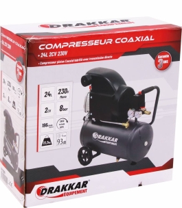 Compresseur coaxial 24L 8 bar 2CV 