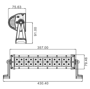 Barre d'éclairage LED 10/32V 72W 4800 lumens éclairage combiné