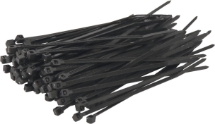 Collier nylon 2,5x100mm noir - lot de 100 pcs