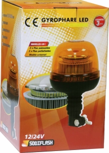 Gyrophare LED double flash sur tige flexible