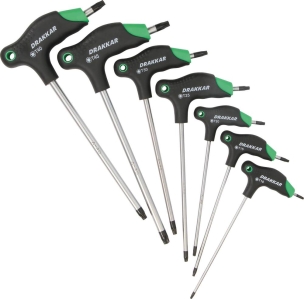 Tournevis Torx® de T10 à T45 avec poignée en P - blister de 7 pcs