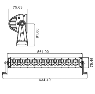 Barre d'éclairage LED 10/32V 120W 8000 lumens éclairage combiné