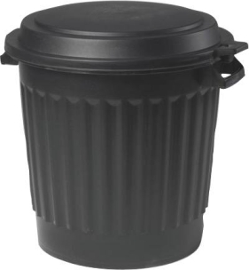 Poubelle 80L noire avec couvercle - lot de 10 pcs