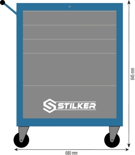 Servante d'atelier 5 tiroirs basse à ranger sous l'établi 680x458x845mm