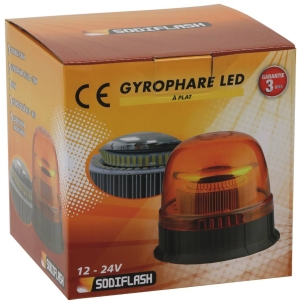 Gyrophare LED double flash fixation à plat