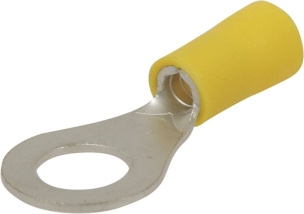 Cosse à oeil isolée jaune M8 - blister de 10 pcs