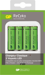 Chargeur de batterie Ni-Mh avec 4 Piles rechargeables AA/HR06 2000mAh