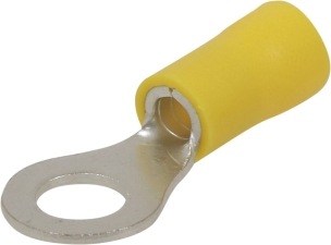 Cosse à oeil isolée jaune M6 - blister de 10 pcs