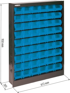 Armoire métallique avec 54 boîtes à bec 950x672x205mm