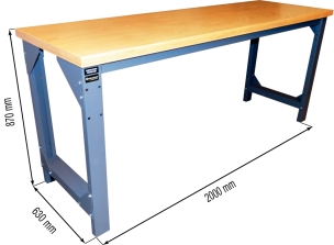 Etabli plateau bois 2000x630mm 1T