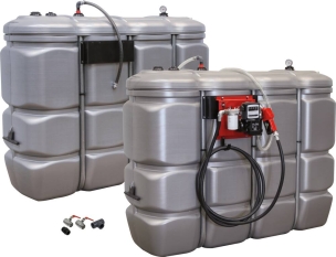 Kit de 2 cuves de stockage gasoil PEHD double paroi 2000L