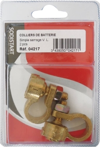 Colliers de batterie VL simple serrage/pôle (+ et -) - blister