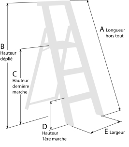 Escabeau 5 marches avec porte-outils