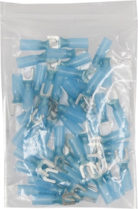 Cosse à fourche isolée thermorétractable bleue M5 - lot de 50 pcs